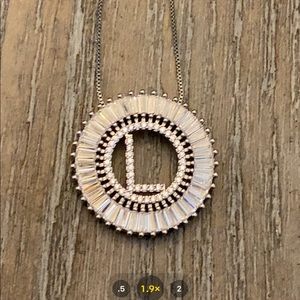 Silver Sunburst Initial Necklace Letter L